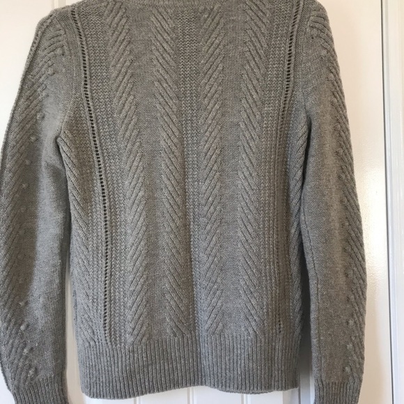 Banana Republic Grey Pom Pom Cable Knit Sweater - Picture 5 of 7